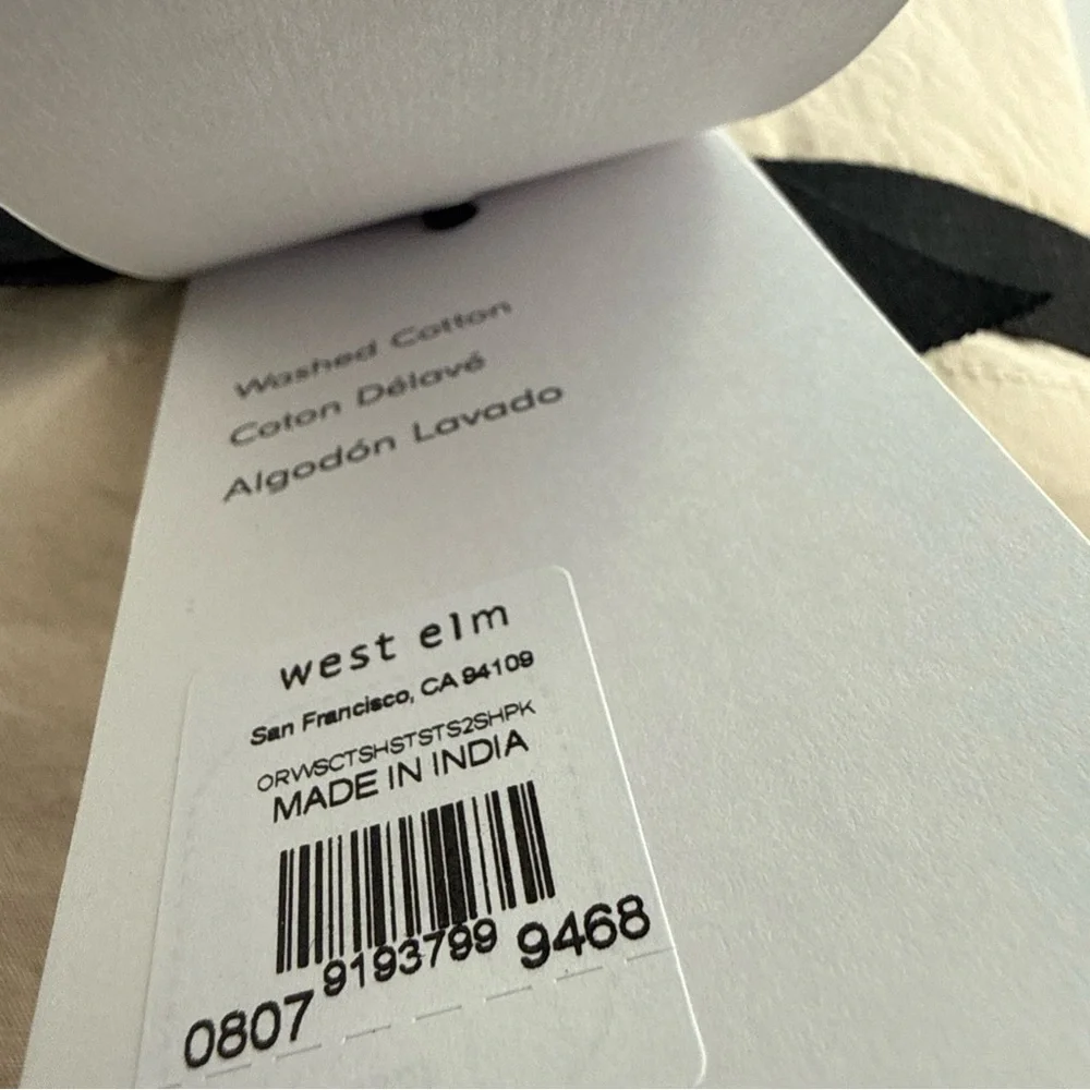 WEST ELM ORGANIC COTTON Standard PILLOWCASES SET of 2 Blush Color